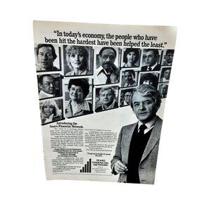 1983 Sears Financial Network Print Ad Vintage Business Hal Holbrook